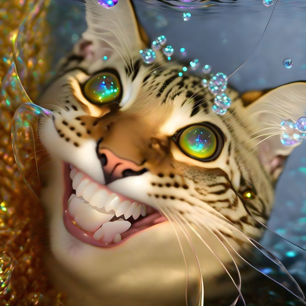 human smile underwater kitten photography