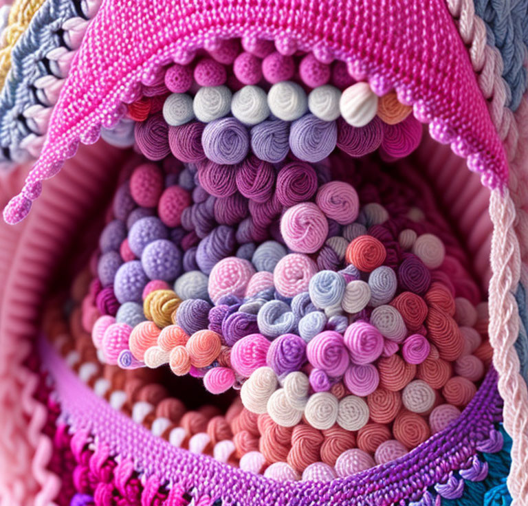 ai, mouth close up lips tongue bubble gum, knitted