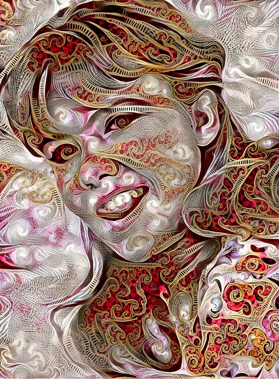 hayley mills - red, white, gold, fractal