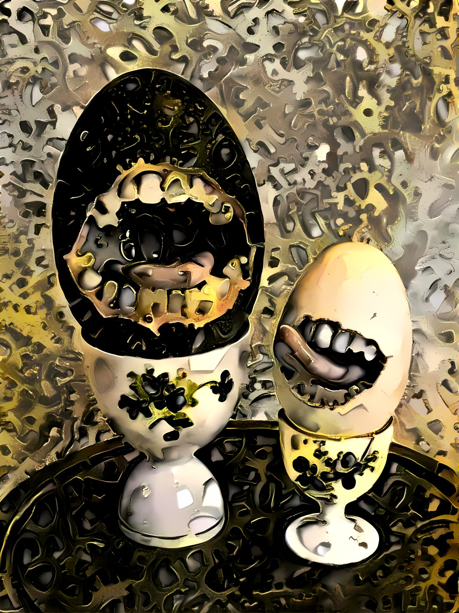 eggs with teeth - retextured with gears