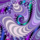 Colorful Digital Fractal Image with Swirling Patterns and Jewel-like Accents