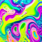 Colorful Abstract Swirls with Liquid Texture and Rainbow Hues