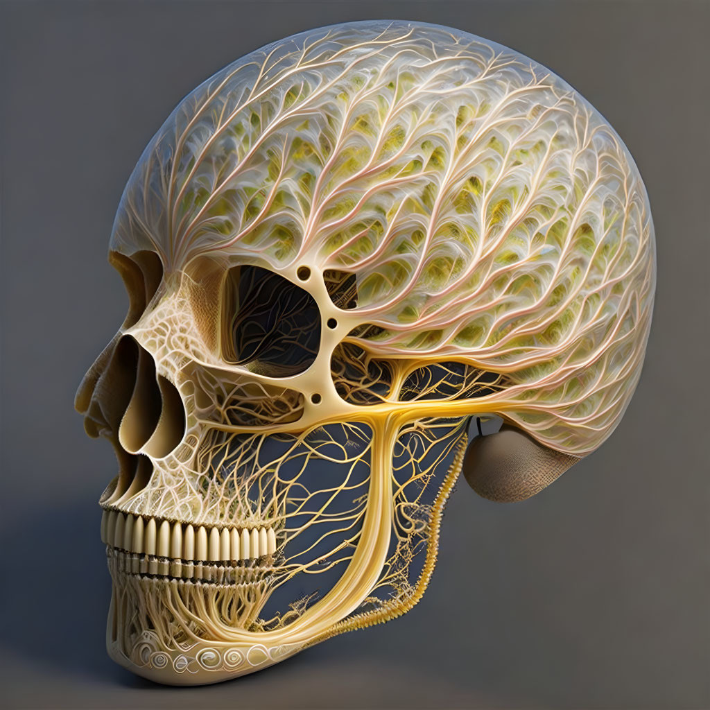 organic anitomical skull art