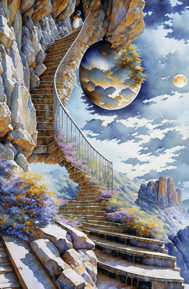 ai, stairway to heaven, watercolor, steve hanks