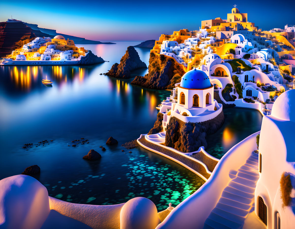 the city of Santorini, by Gaudi and H.R. Giger