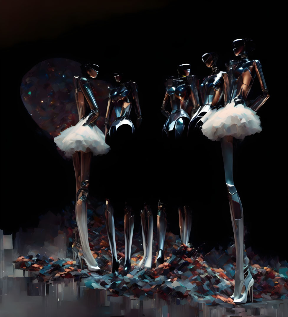 somber mushroom robot ballet glitch pop dancers