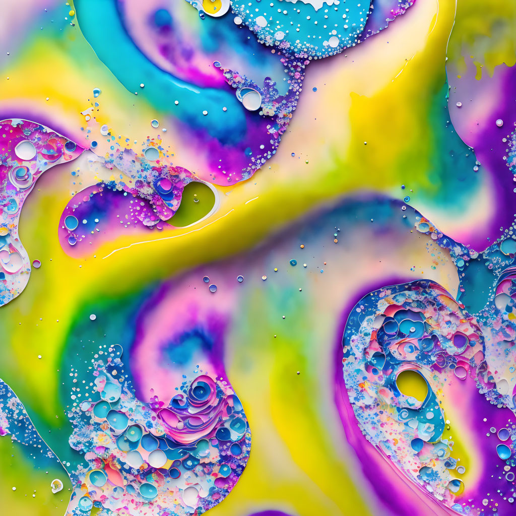 ai, thick swirled impasto pop art paint blobs