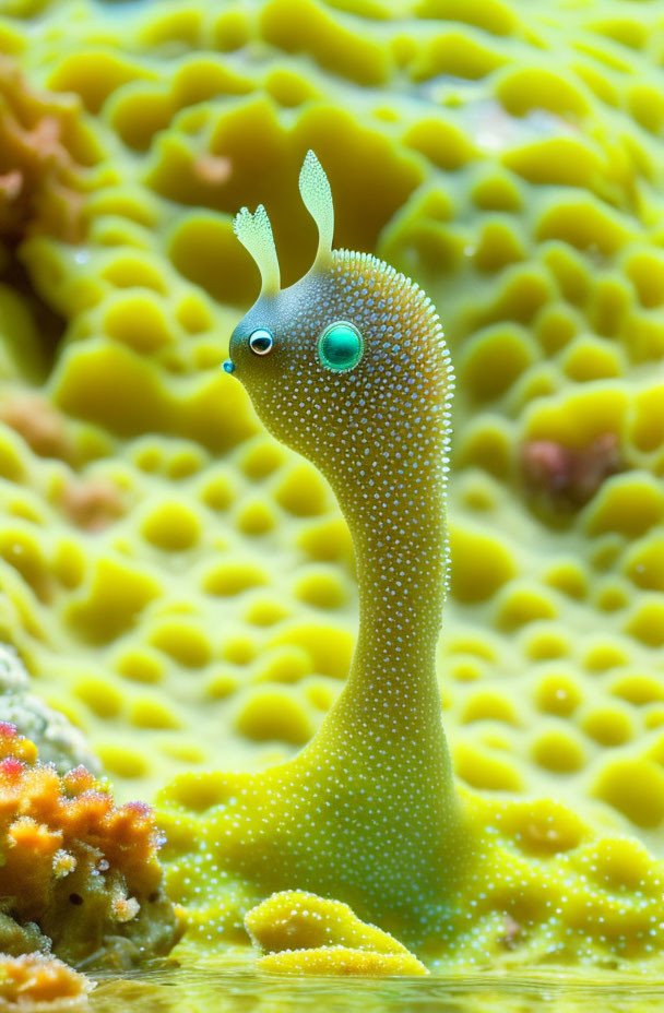hybrid insectoid sea slug creature in a tide pool