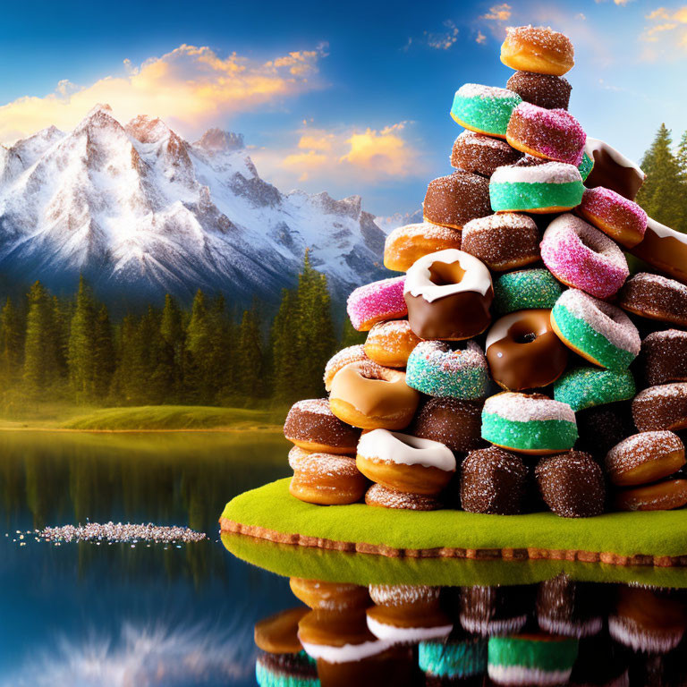 Colorful Donut Hill in Surreal Mountain Landscape