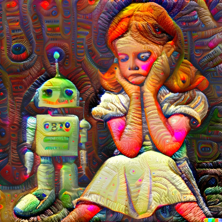 Robot comforts girl