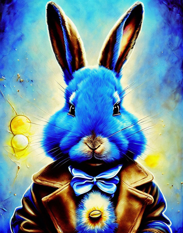 Blue Easter bunny
