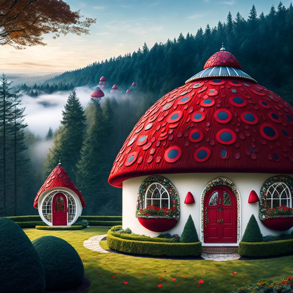whimsical mushroom dwelling
