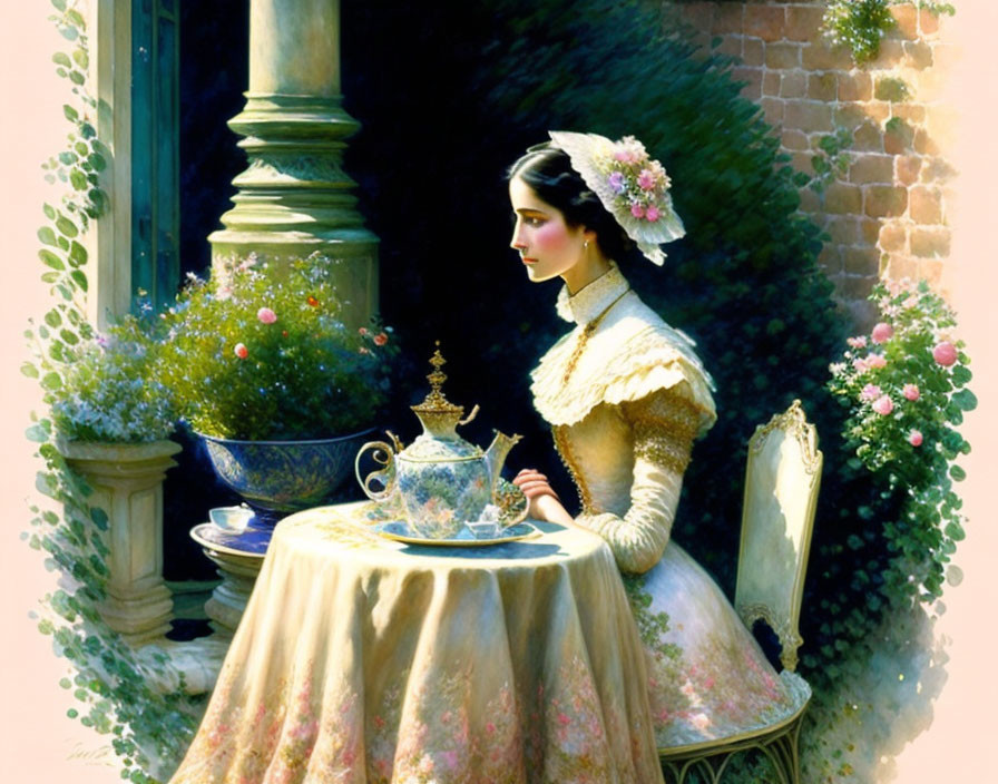 lady in the tea garden