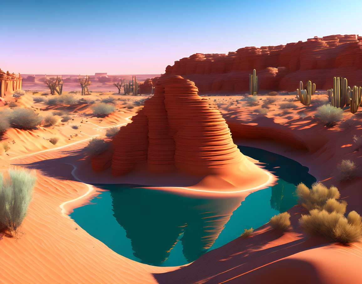 Desert with oasis