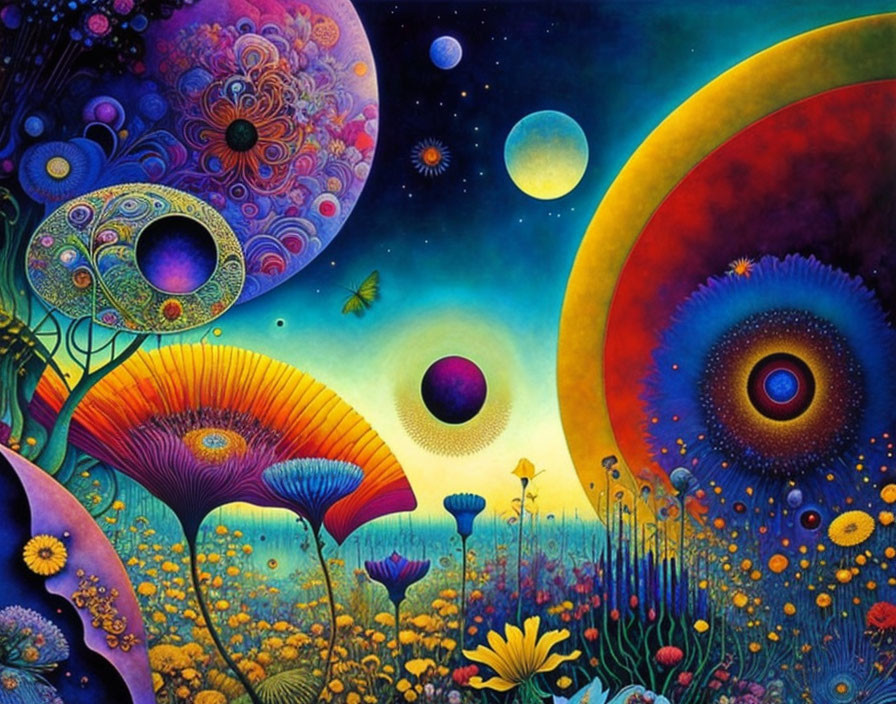 flower garden on another planet,
