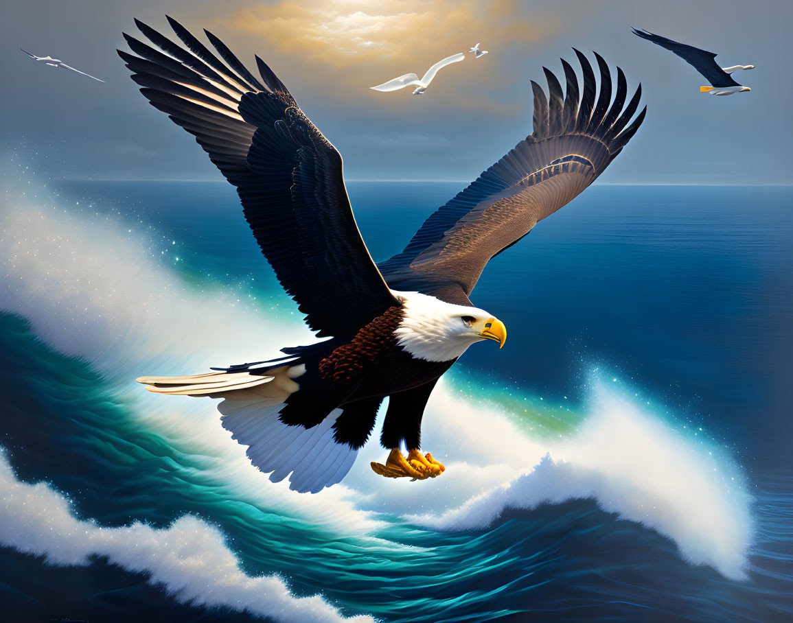The grace Steller's Sea Eagle