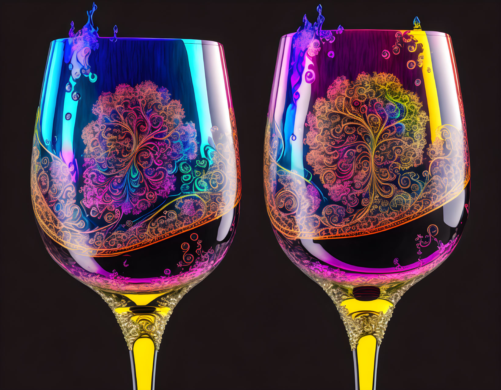 Psychedelic Wine Glasses