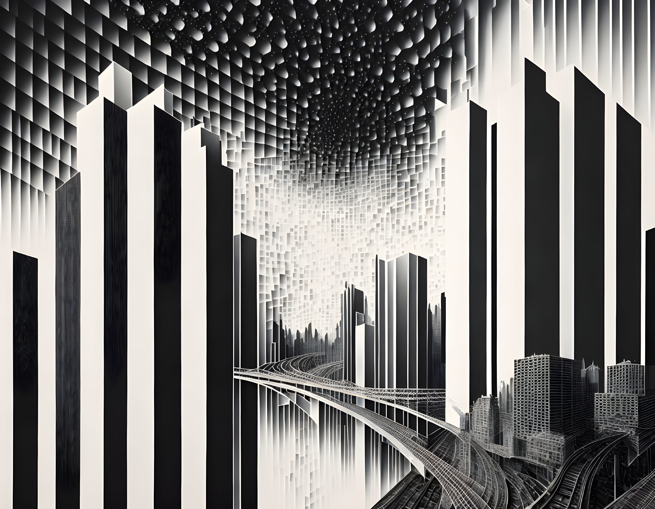  Metro Skyline, Semi-abstract, 