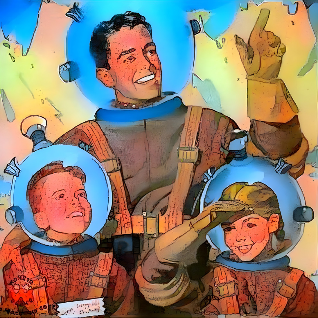 1950s Space Family of the Deep Dream Future