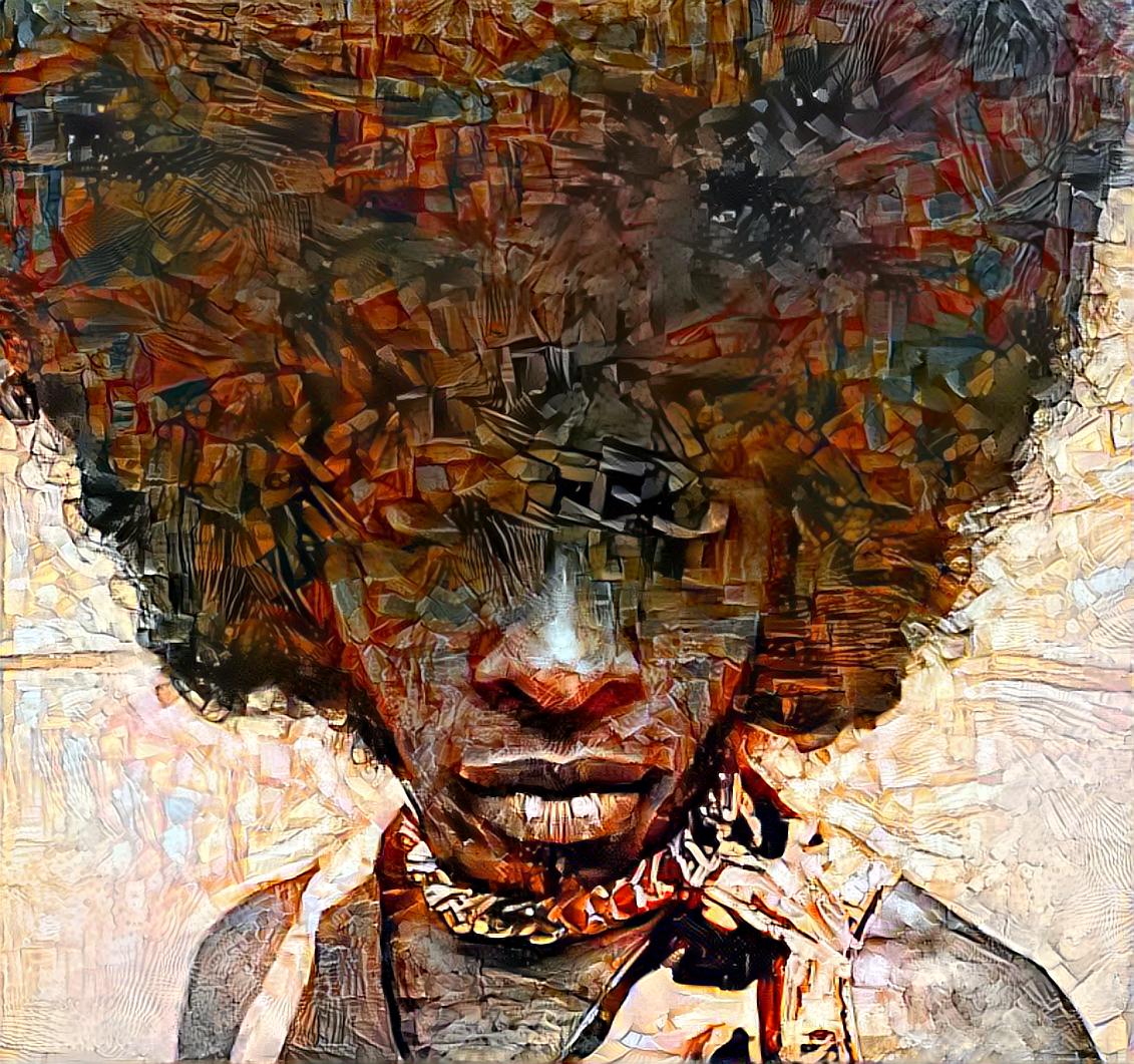 Sly Stone in a funky Deep Dream 