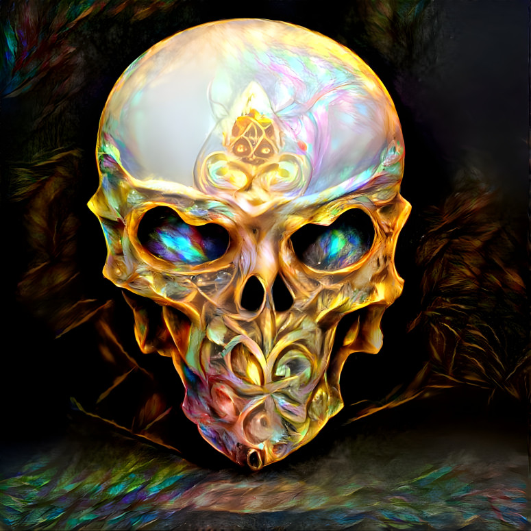 iridescent skull