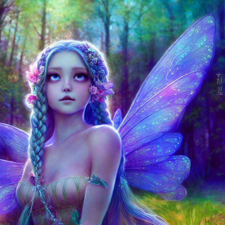 Fairy Girl in a Forest Field 