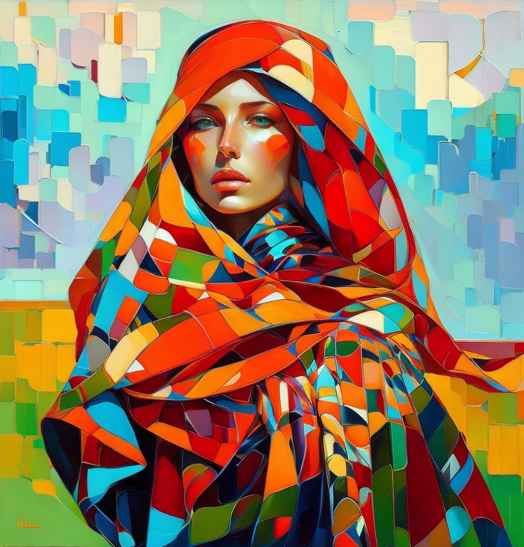 Woman in Colorful Clothes 