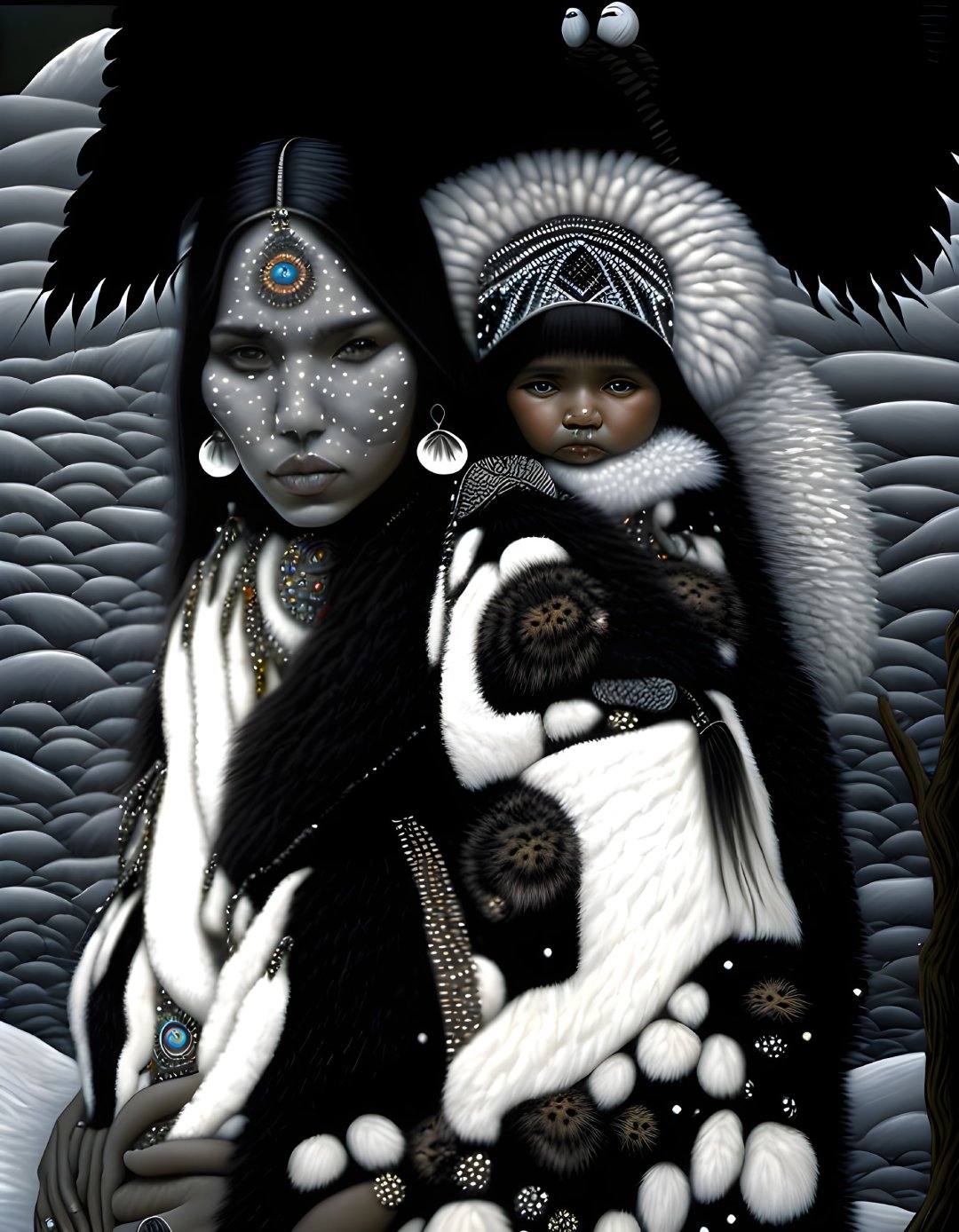 Native American Mother and Child 