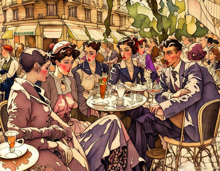 Paris Cafe in 1930's