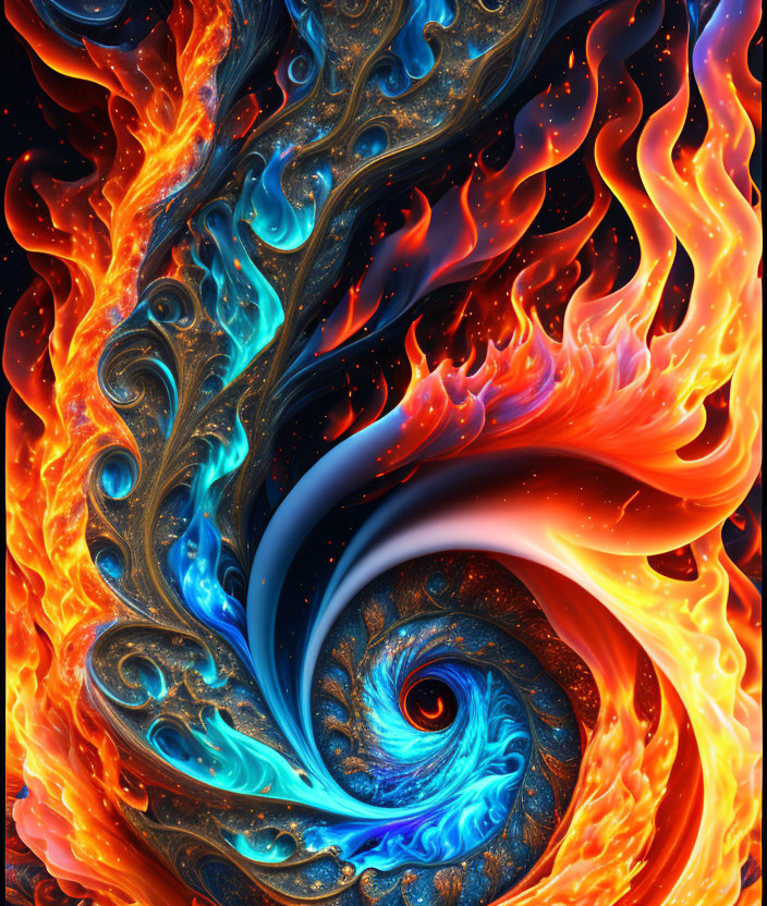 The fractal Fibonacci Of fire and water