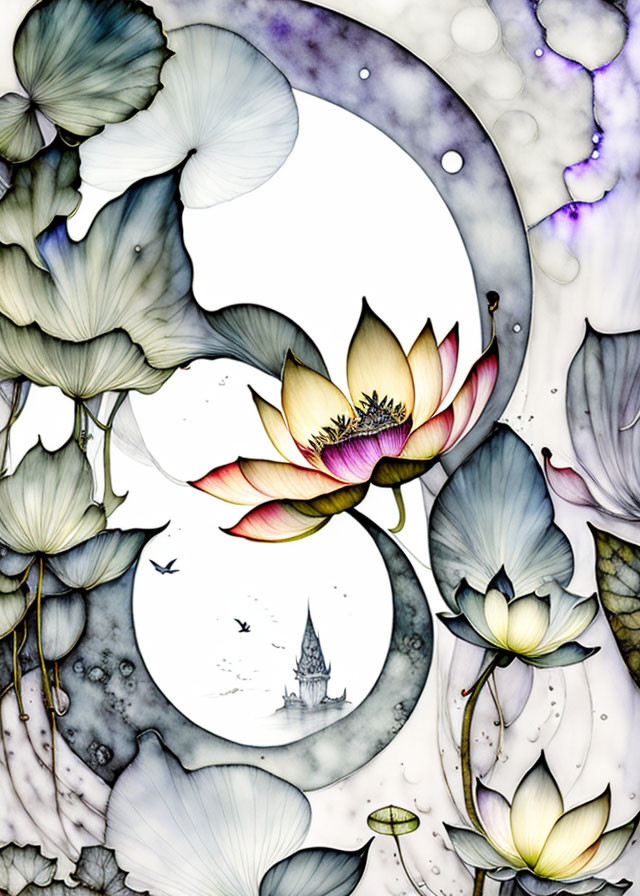 Moonlit Lotus flower