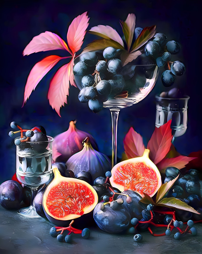 Still life."Grapes and figs"