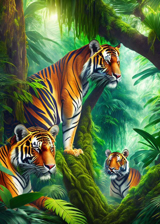 Tigers in the forest