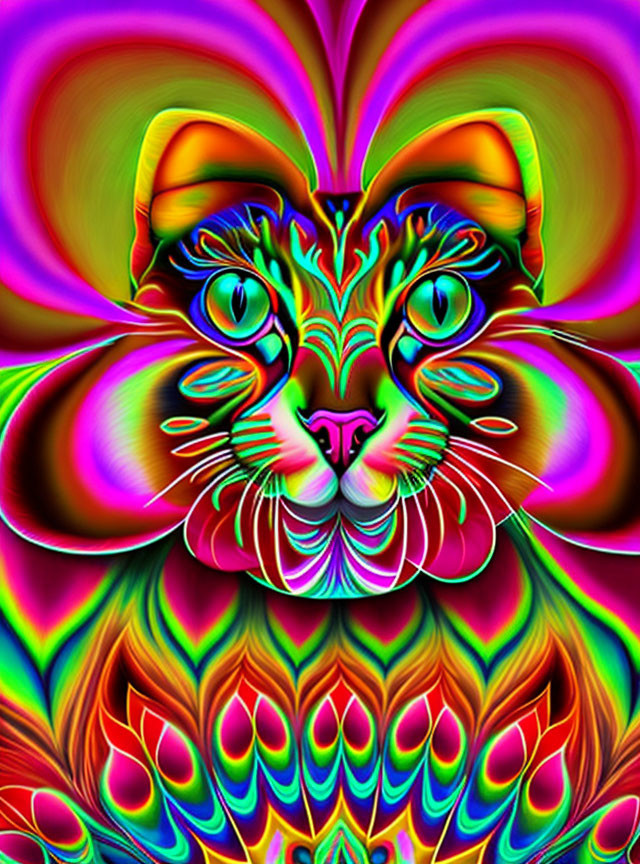 Fractal cat, fractal is mine.