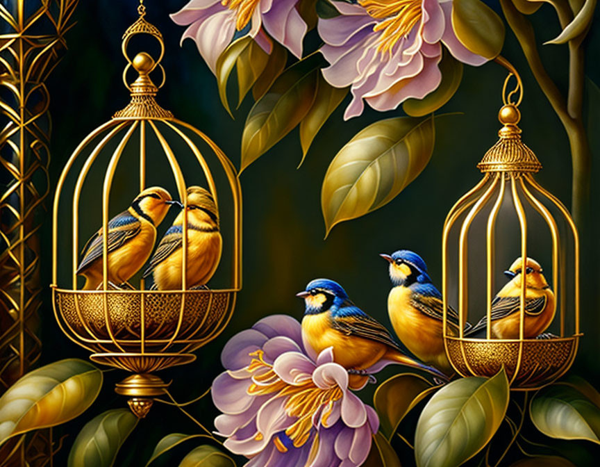 Birds in a golden cage
