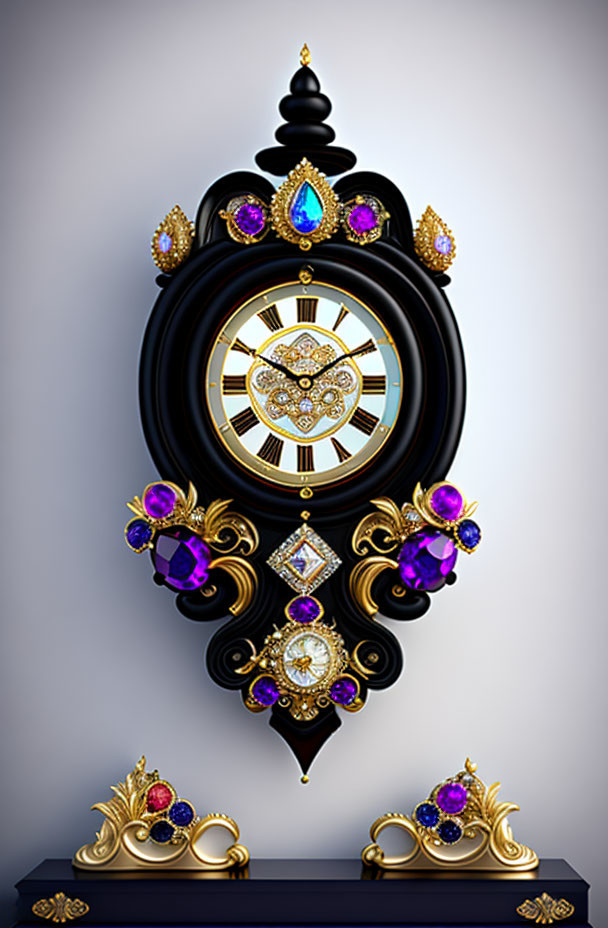 Wall clock with a decorative element