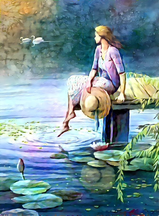 Woman with Swans