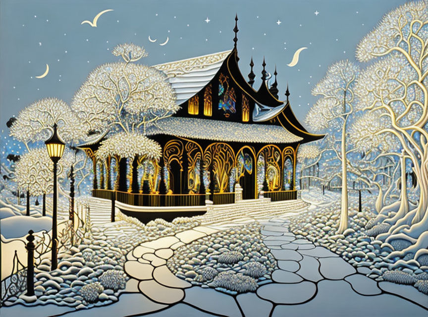 Illustration on the theme of winter