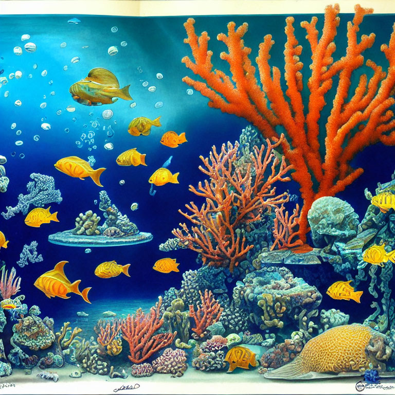 Colorful Fish and Coral in Vibrant Underwater Scene