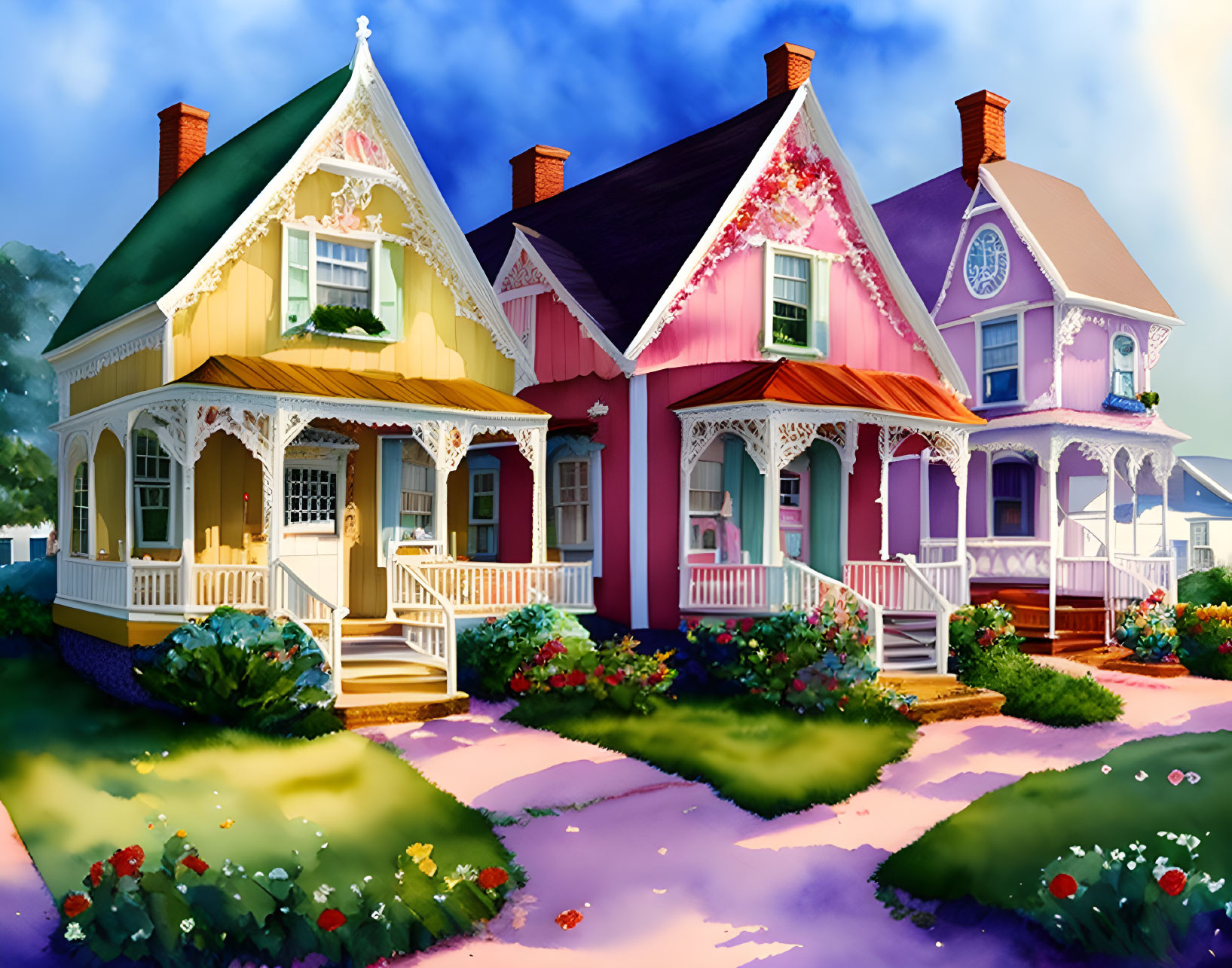 Gingerbread Houses in Cape May, New Jersey
