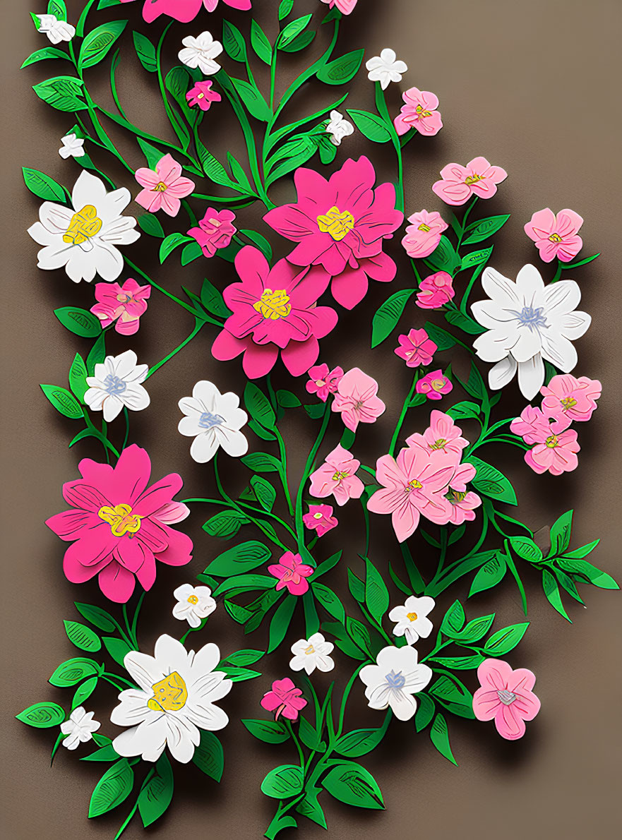 Colorful floral illustration on dark background