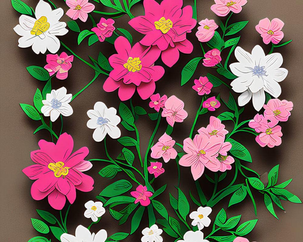 Colorful floral illustration on dark background