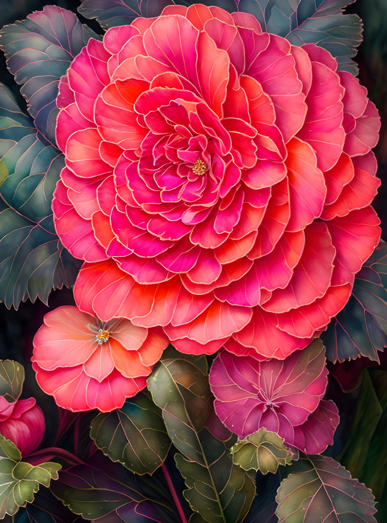Watercolor-Begonia Flower