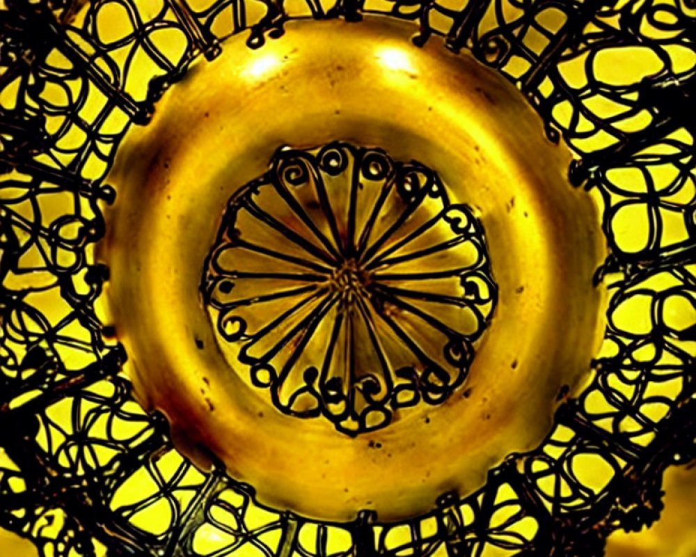 Circular Metallic Lattice Structure with Golden Backlight Beneath