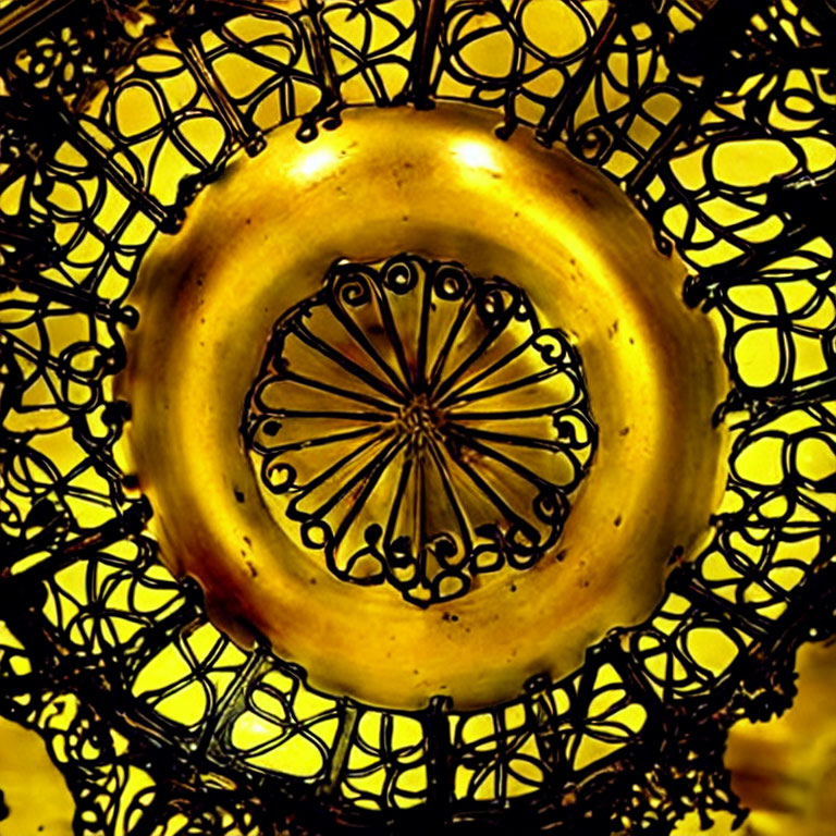 Circular Metallic Lattice Structure with Golden Backlight Beneath