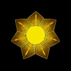Intricate Golden Mandala on Black Background