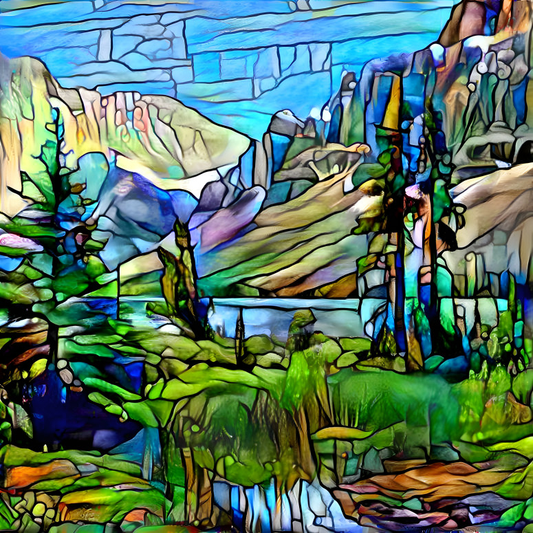 Mountainscape - stained glass version