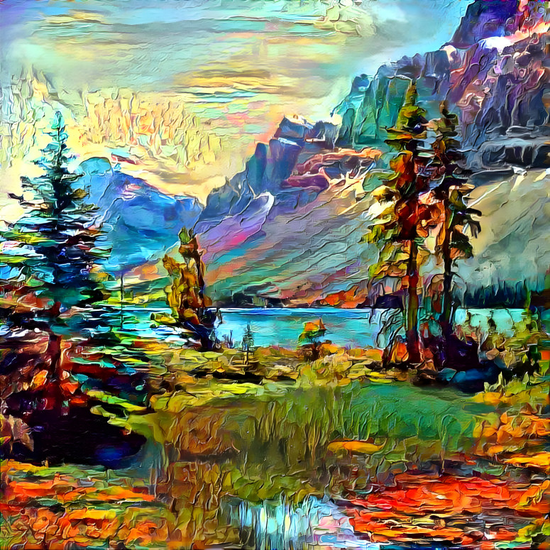 Mountain Lake - oil paint style