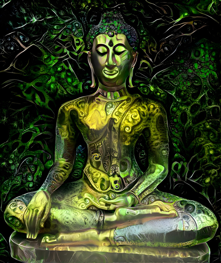 Sitting Buddha - green version #2