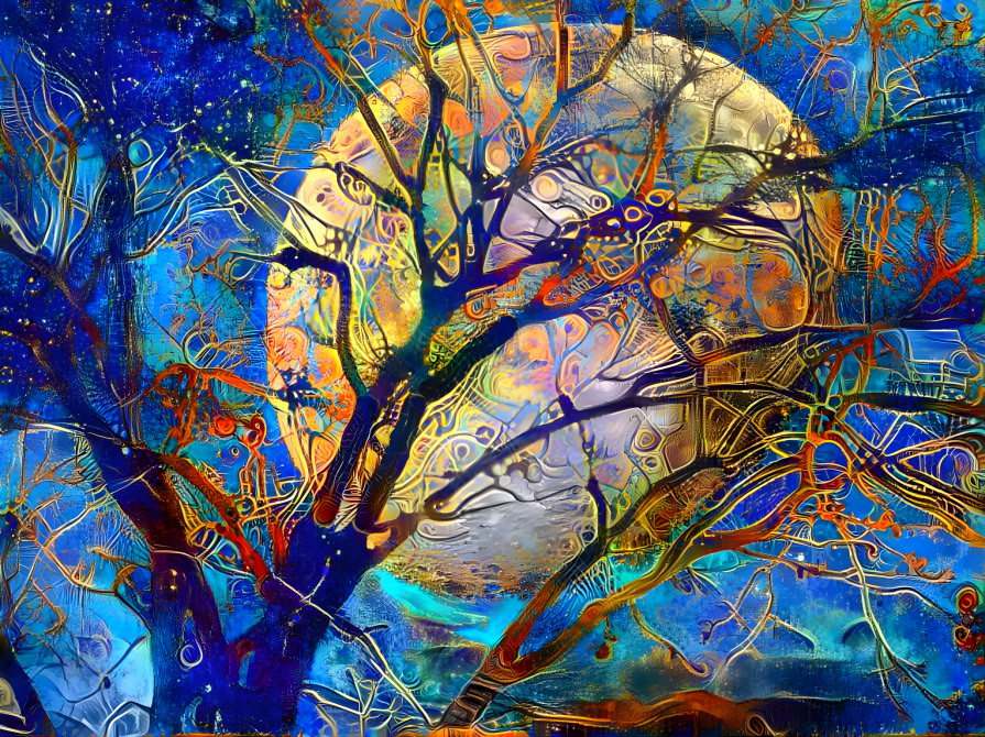 Tree and Moon - abstracct v5